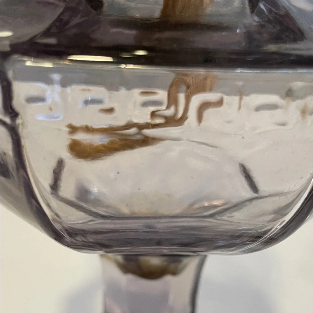 Elegant Greek Key Pattern Glass Oil Lamp - Clear